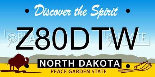 Z80DTW North Dakota License Plate