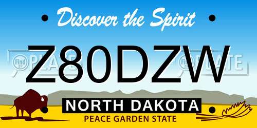 Z80DZW North Dakota License Plate