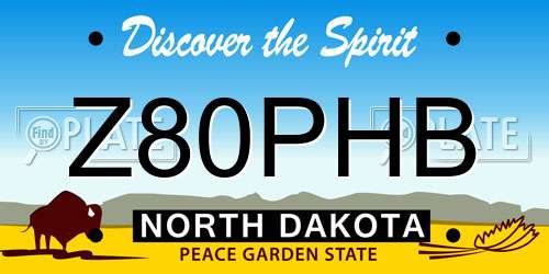 Z80PHB North Dakota License Plate