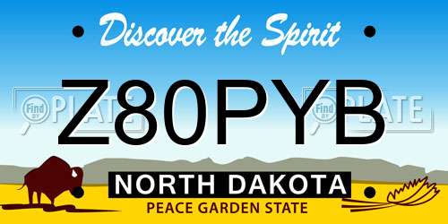 Z80PYB North Dakota License Plate