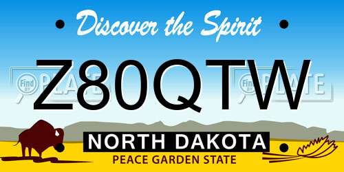 Z80QTW North Dakota License Plate