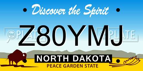 Z80YMJ North Dakota License Plate