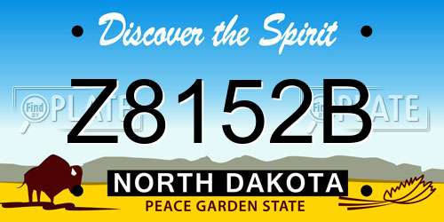 Z8152B North Dakota License Plate