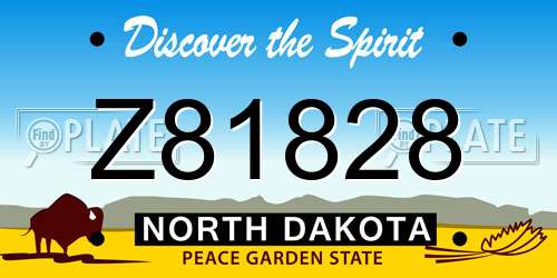 Z81828 North Dakota License Plate