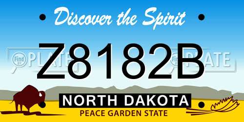 Z8182B North Dakota License Plate