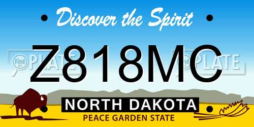 Z818MC North Dakota License Plate