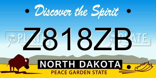 Z818ZB North Dakota License Plate