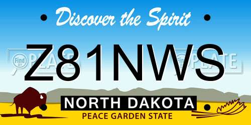 Z81NWS North Dakota License Plate