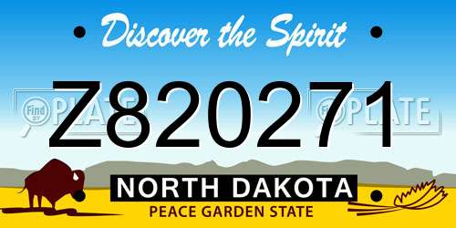 Z820271 North Dakota License Plate