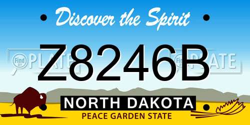 Z8246B North Dakota License Plate