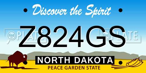 Z824GS North Dakota License Plate