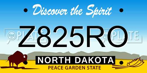 Z825RO North Dakota License Plate