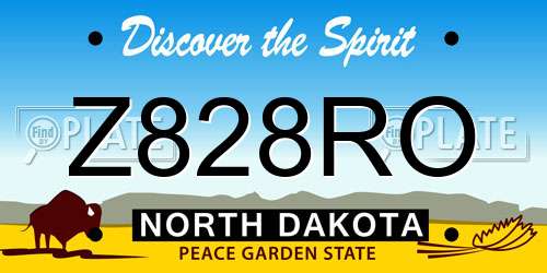 Z828RO North Dakota License Plate