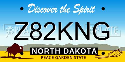 Z82KNG North Dakota License Plate