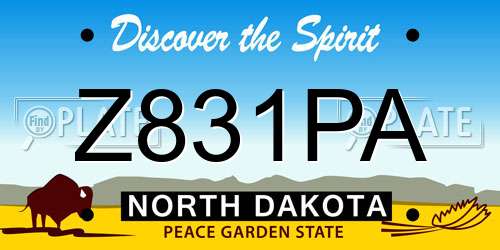 Z831PA North Dakota License Plate