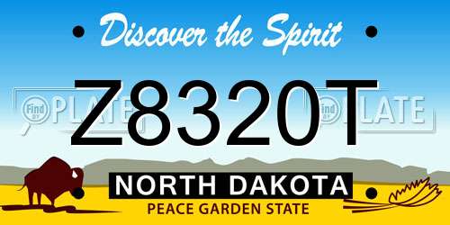 Z8320T North Dakota License Plate