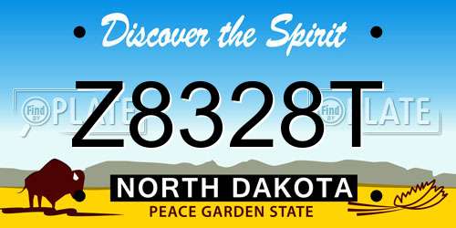 Z8328T North Dakota License Plate