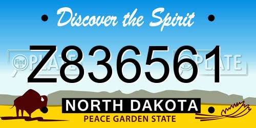 Z836561 North Dakota License Plate