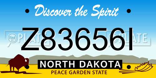 Z83656I North Dakota License Plate
