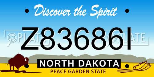 Z83686I North Dakota License Plate