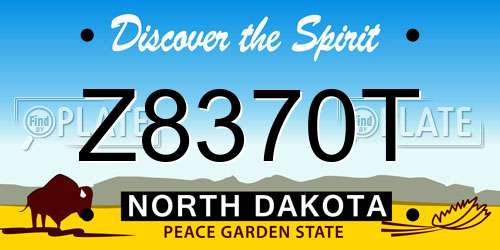 Z8370T North Dakota License Plate