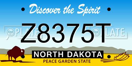 Z8375T North Dakota License Plate