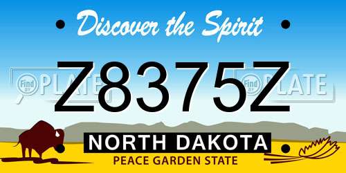 Z8375Z North Dakota License Plate