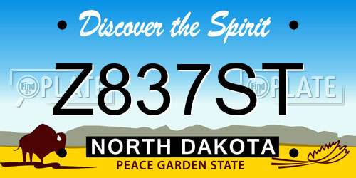 Z837ST North Dakota License Plate