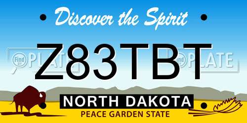 Z83TBT North Dakota License Plate