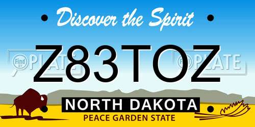 Z83TOZ North Dakota License Plate