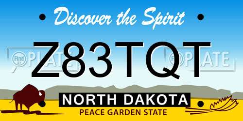 Z83TQT North Dakota License Plate