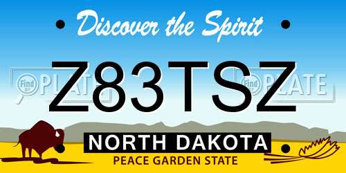 Z83TSZ North Dakota License Plate