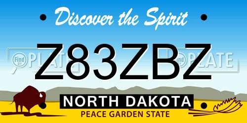 Z83ZBZ North Dakota License Plate