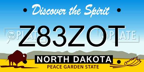 Z83ZOT North Dakota License Plate
