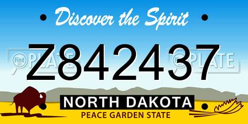 Z842437 North Dakota License Plate