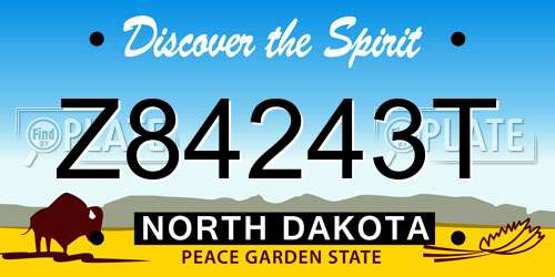 Z84243T North Dakota License Plate