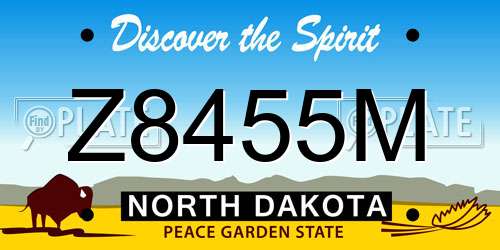 Z8455M North Dakota License Plate