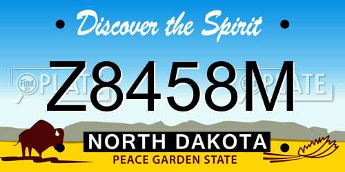 Z8458M North Dakota License Plate