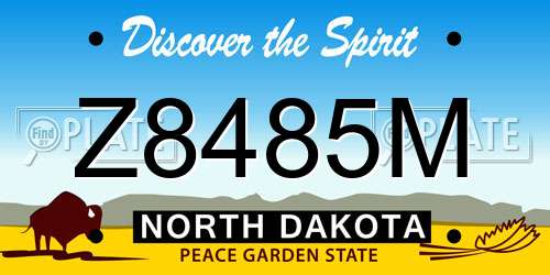 Z8485M North Dakota License Plate