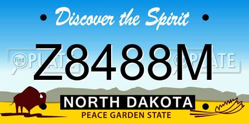Z8488M North Dakota License Plate