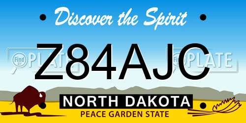 Z84AJC North Dakota License Plate