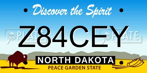 Z84CEY North Dakota License Plate