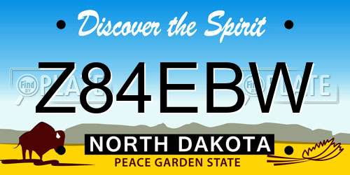 Z84EBW North Dakota License Plate