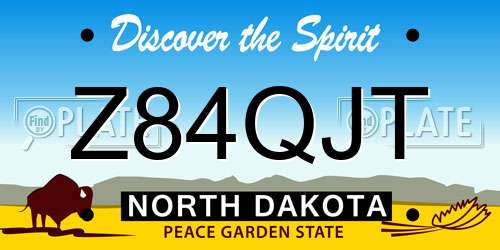 Z84QJT North Dakota License Plate