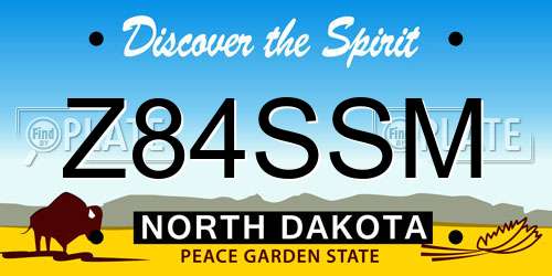 Z84SSM North Dakota License Plate