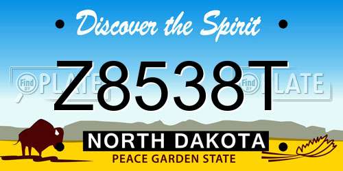 Z8538T North Dakota License Plate
