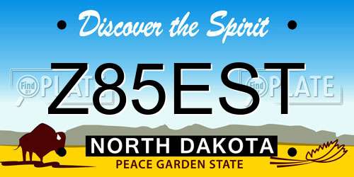 Z85EST North Dakota License Plate