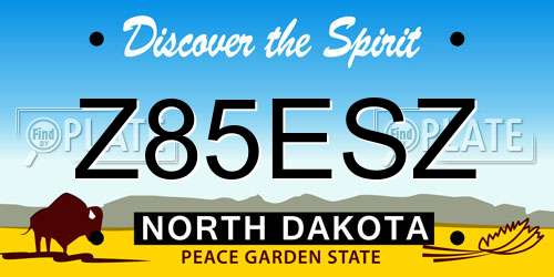 Z85ESZ North Dakota License Plate