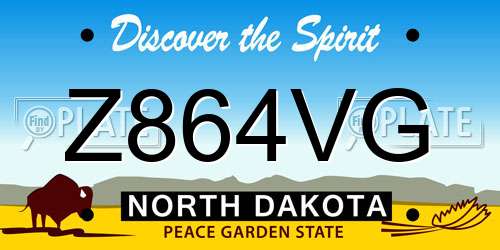 Z864VG North Dakota License Plate