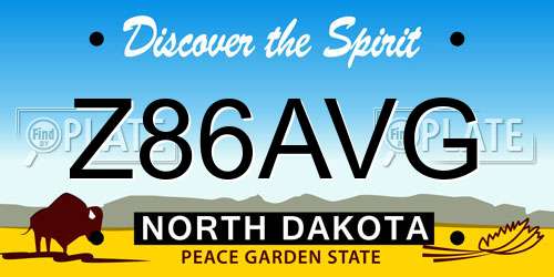Z86AVG North Dakota License Plate
